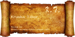 Kruska Tibor névjegykártya